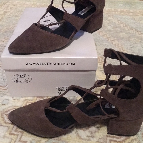 Steve Madden Grey Suede platform shoe - Picture 2 of 3
